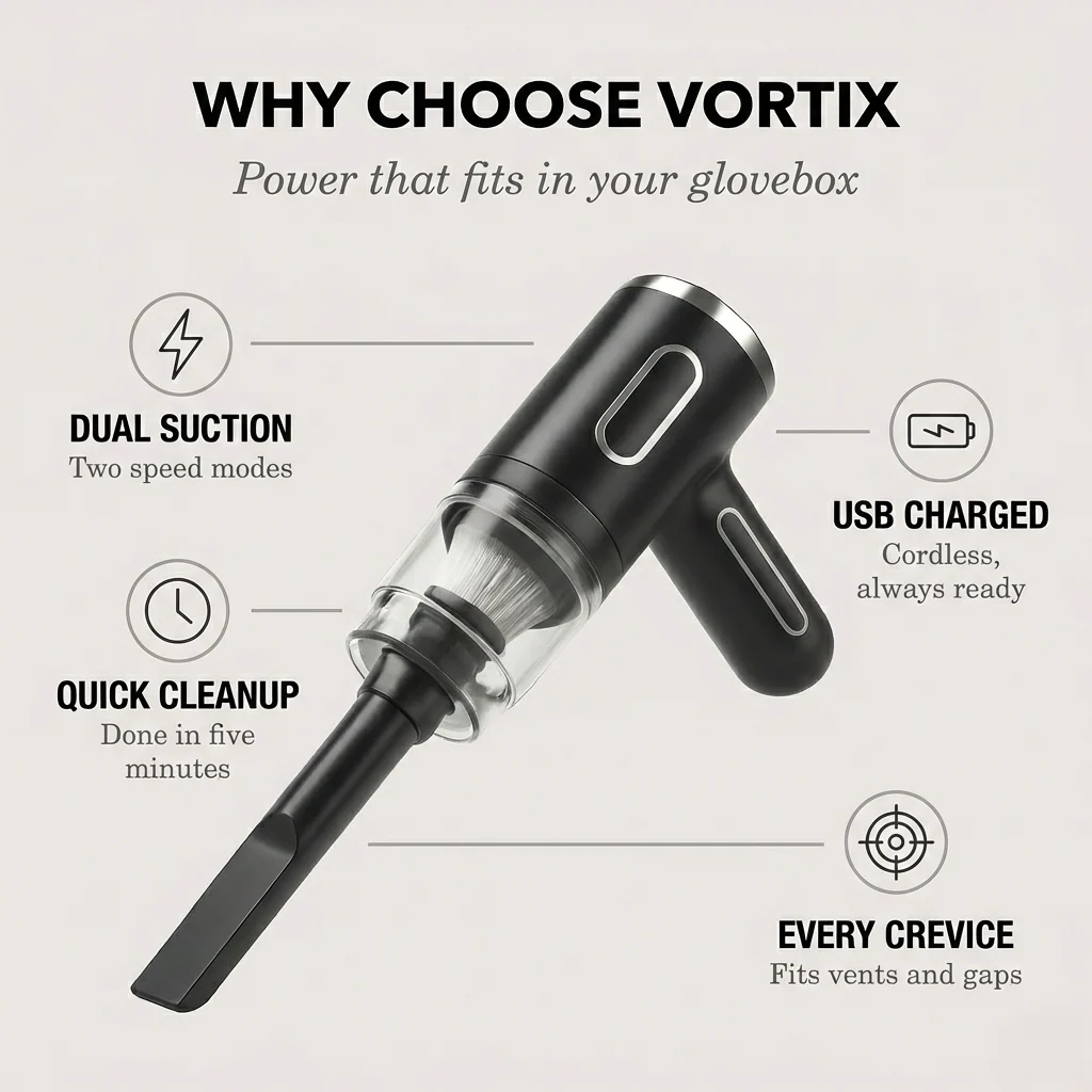 Vortix™ – Cordless Dual-Power Car & Home Handheld Vacuum Cleaner + 50 % OFF - Image 4