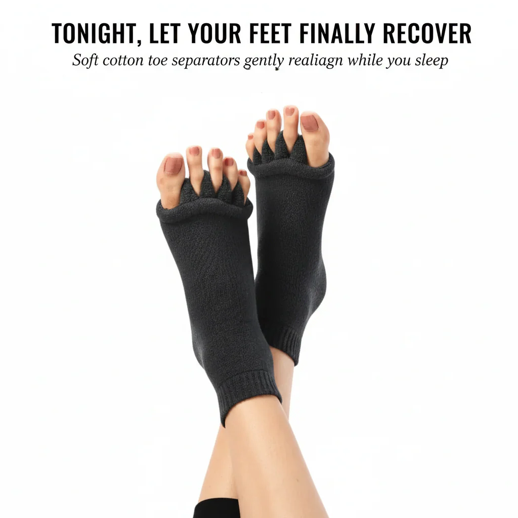 Solesse™ – Soft Cotton Toe-Separating Alignment Socks for Foot Pain Relief + 50 % OFF