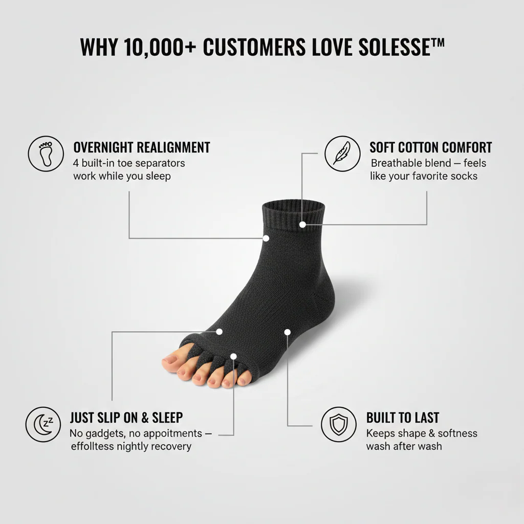 Solesse™ – Soft Cotton Toe-Separating Alignment Socks for Foot Pain Relief + 50 % OFF - Image 2