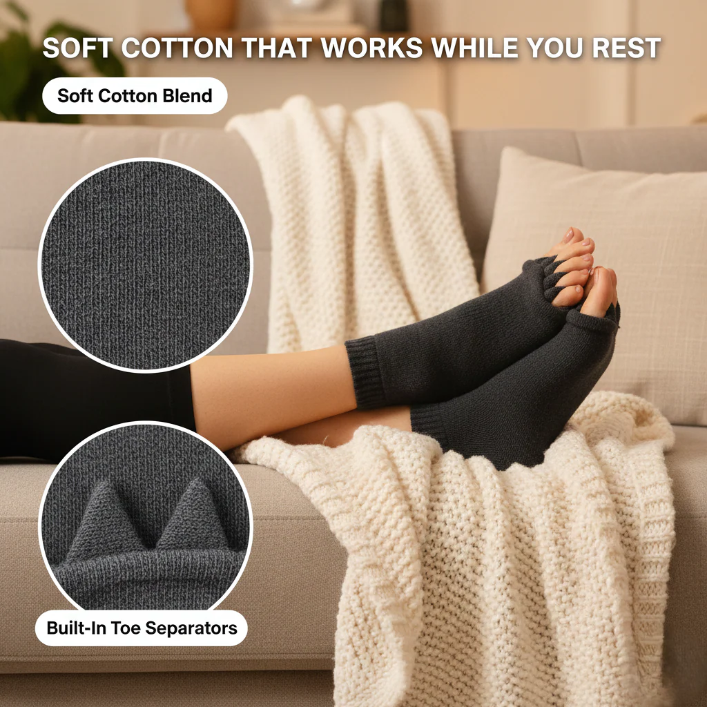 Solesse™ – Soft Cotton Toe-Separating Alignment Socks for Foot Pain Relief + 50 % OFF - Image 4