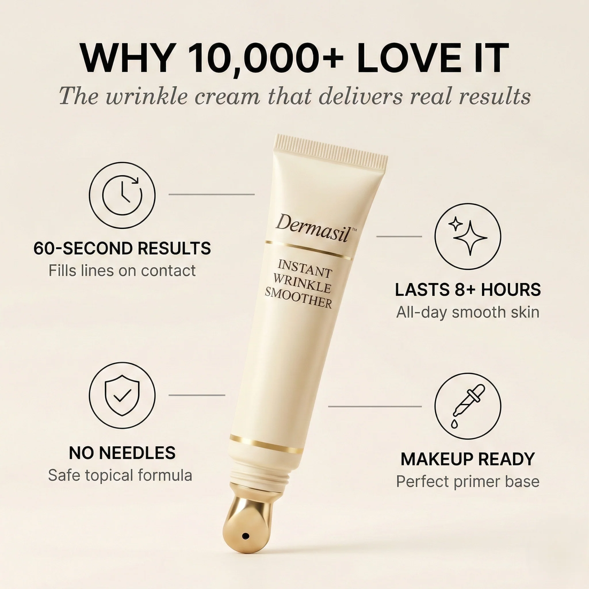 Dermasil™ – Instant Wrinkle Smoothing Cream | Visibly Tightens & Fills Lines in 60 Seconds + 1+ 1 FREE - Image 2