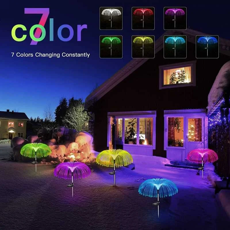 The GlowJelly Solar Garden Lamp- Color-Changing Jellyfish, 10 Hour Power, and IP65 Waterproof + 50% OFF