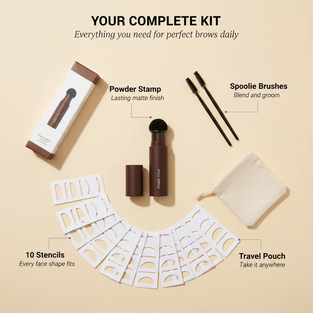 Archelle™ – Waterproof Eyebrow Stamp & Stencil Kit with 10 Brow Shapes + 1 +1 FREE - Image 4